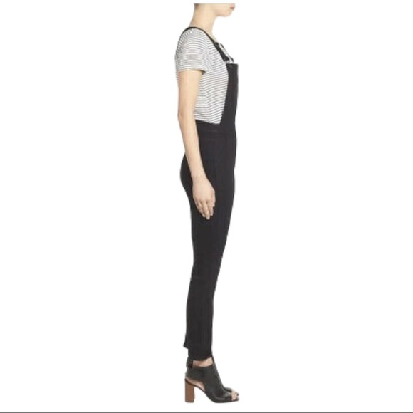 Madewell Demi Bootcut Stretch Denim Overalls Black Frost Medium - Picture 3 of 12